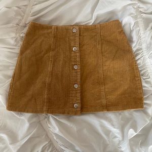 Camel Button Up Mimi Skirt